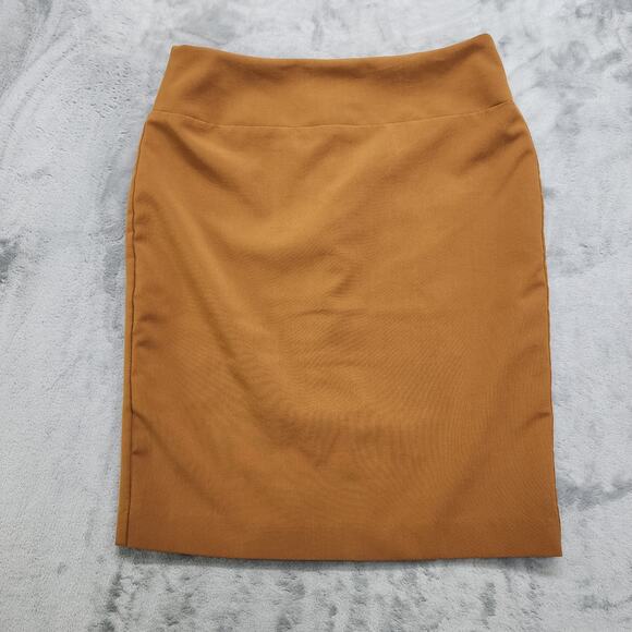 Alfani Skirt Size 4 Brown Pencil Straight Cut Stretch Back Slit Office Career - Picture 1 of 7